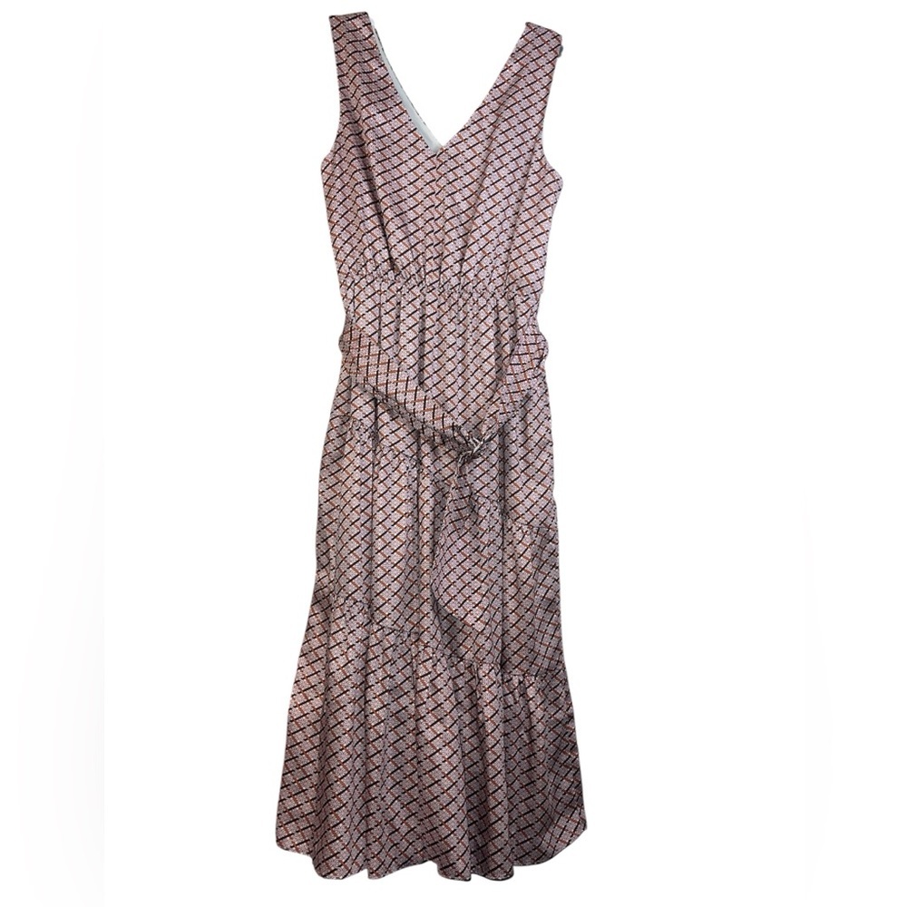 Sam Edelman Maxi Dress Geometric Pink Black Size 6 #81